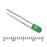 Светодиод 3 mm green 30 mCd 20