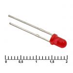 Светодиод 3 mm red 30 mCd 20