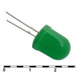 Светодиод 10 mm green 30 mCd 20