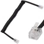 Кабель телефонный Витой кабель RJ11 (6P4C) 1м черный